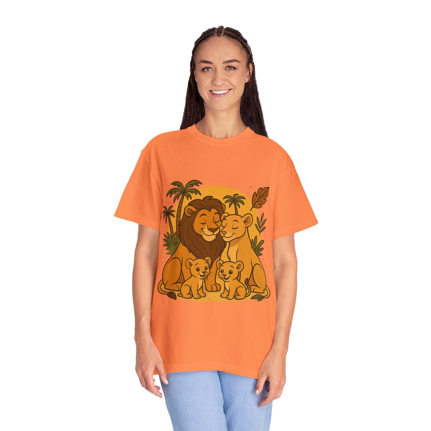 Lion Family T-Shirt – Mom, Dad & 2 Cub | Lion Pride Family Design | Mufasa| Cute Safari Jungle Tee