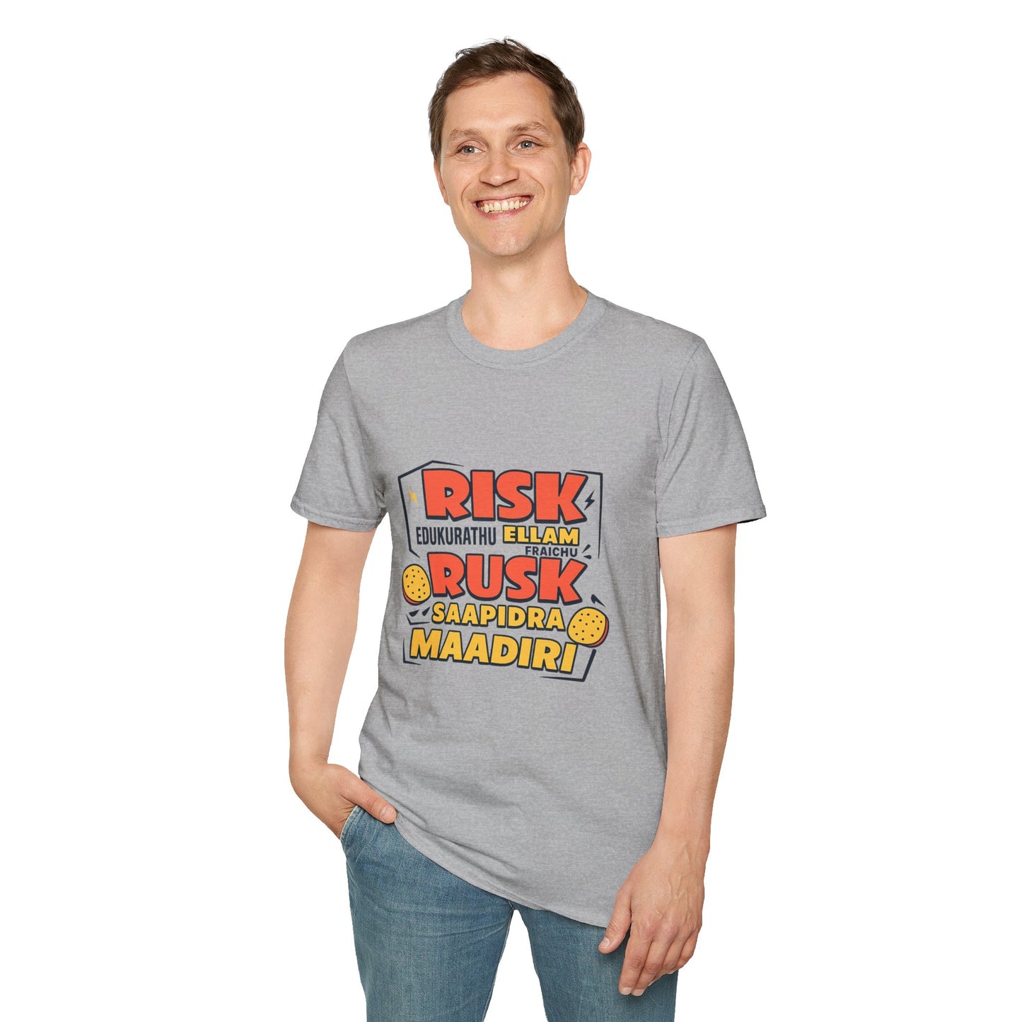 Tamil Comedy T-Shirt | Risk Rusk Vadivelu Quote Tee | South Indian Funny Unisex Shirt