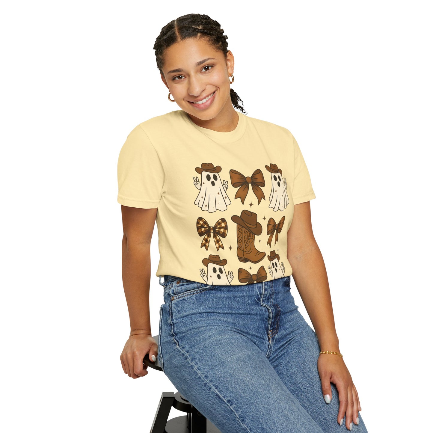 Halloween Coquette Cowboy Ghost T-shirt, Funny Ghost Cowboy Tee, Western Halloween Shirt,Spooky Fall Shirt,Country Girl Gift