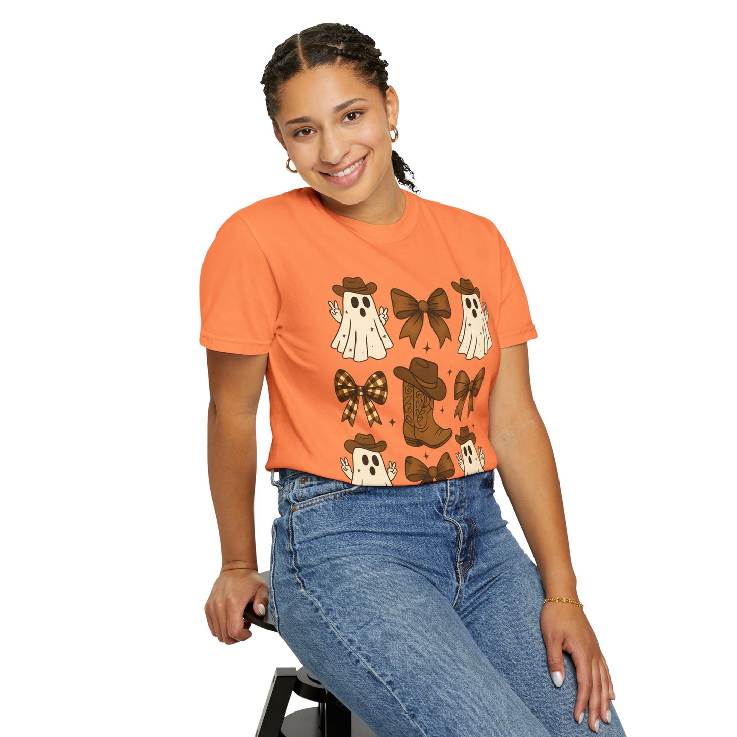 Halloween Coquette Cowboy Ghost T-shirt, Funny Ghost Cowboy Tee, Western Halloween Shirt,Spooky Fall Shirt,Country Girl Gift