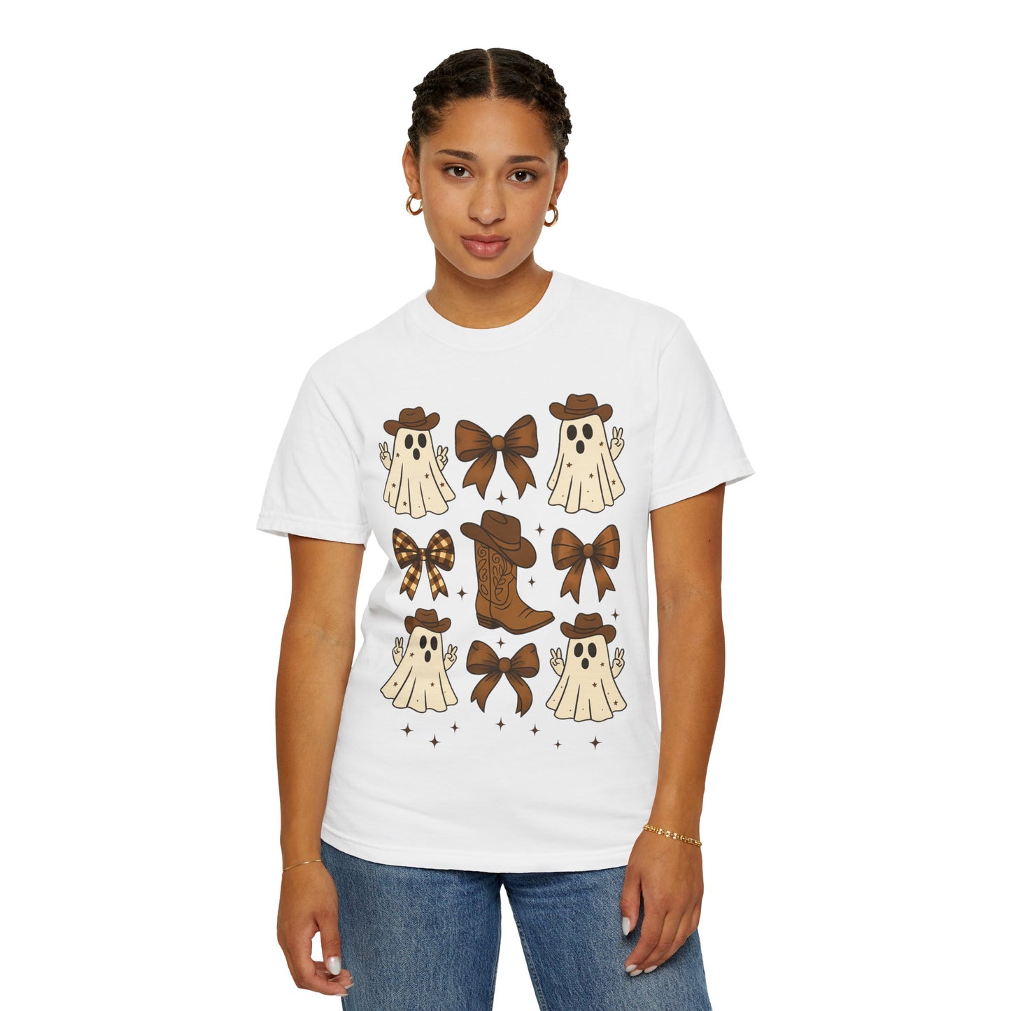 Halloween Coquette Cowboy Ghost T-shirt, Funny Ghost Cowboy Tee, Western Halloween Shirt,Spooky Fall Shirt,Country Girl Gift