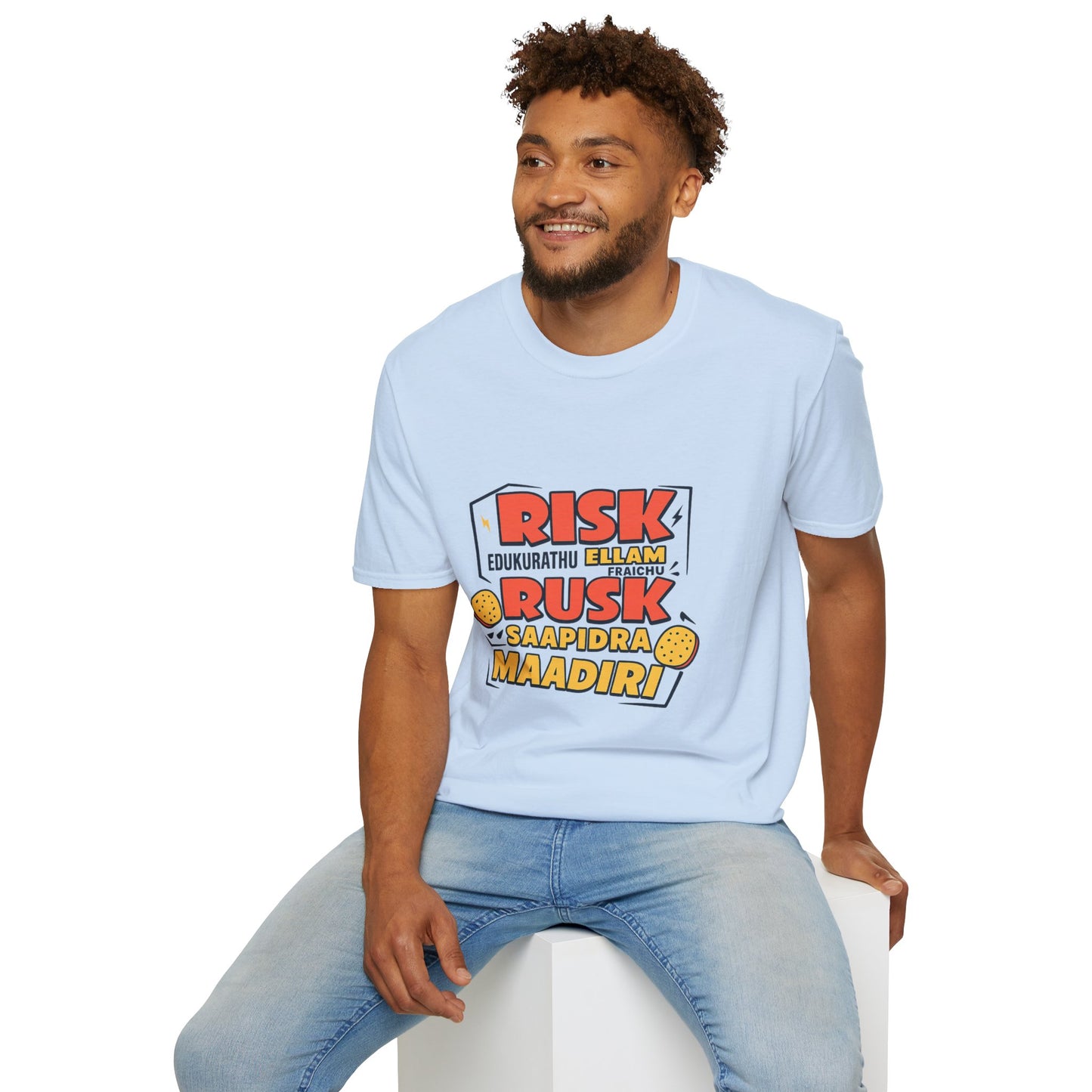 Tamil Comedy T-Shirt | Risk Rusk Vadivelu Quote Tee | South Indian Funny Unisex Shirt