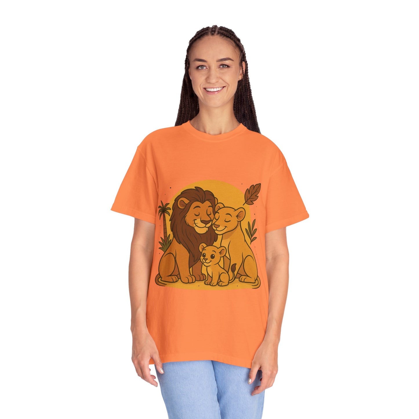 Lion Family T-Shirt – Mom, Dad & 1 Cub | Lion Pride Family Design | Mufasa| Cute Safari Jungle Tee