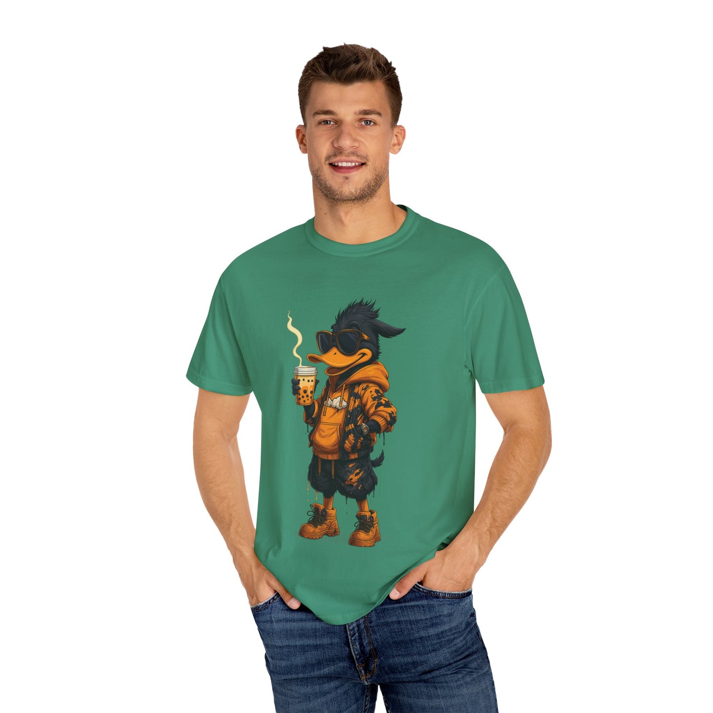Hipster Duck T-Shirt - Coffee Lover Graphic Tee
