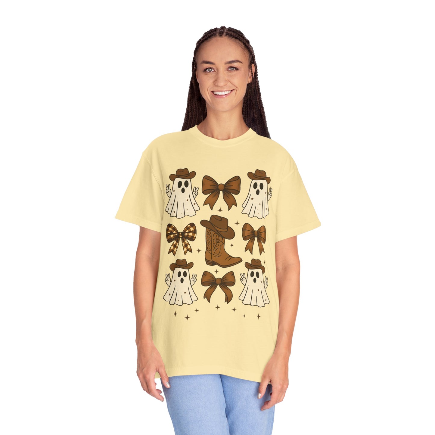 Halloween Coquette Cowboy Ghost T-shirt, Funny Ghost Cowboy Tee, Western Halloween Shirt,Spooky Fall Shirt,Country Girl Gift