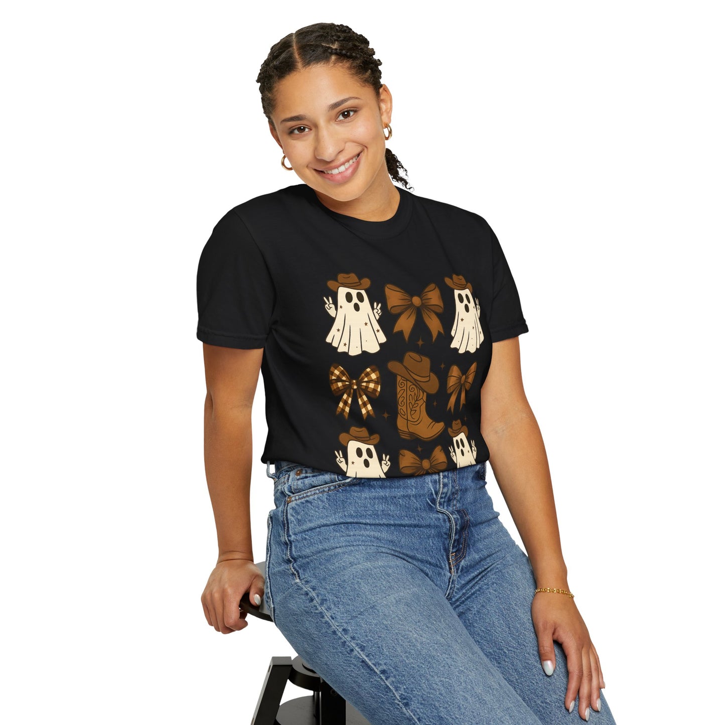 Halloween Coquette Cowboy Ghost T-shirt, Funny Ghost Cowboy Tee, Western Halloween Shirt,Spooky Fall Shirt,Country Girl Gift