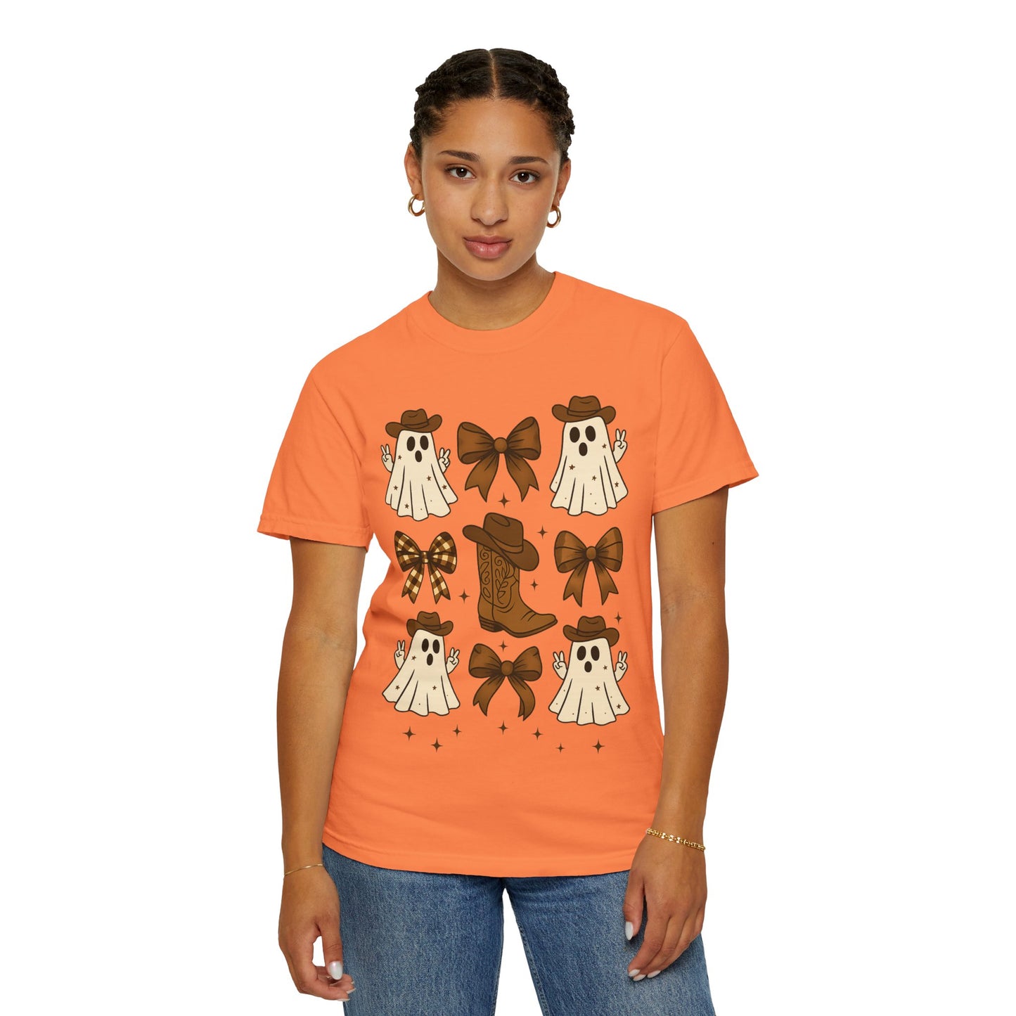 Halloween Coquette Cowboy Ghost T-shirt, Funny Ghost Cowboy Tee, Western Halloween Shirt,Spooky Fall Shirt,Country Girl Gift