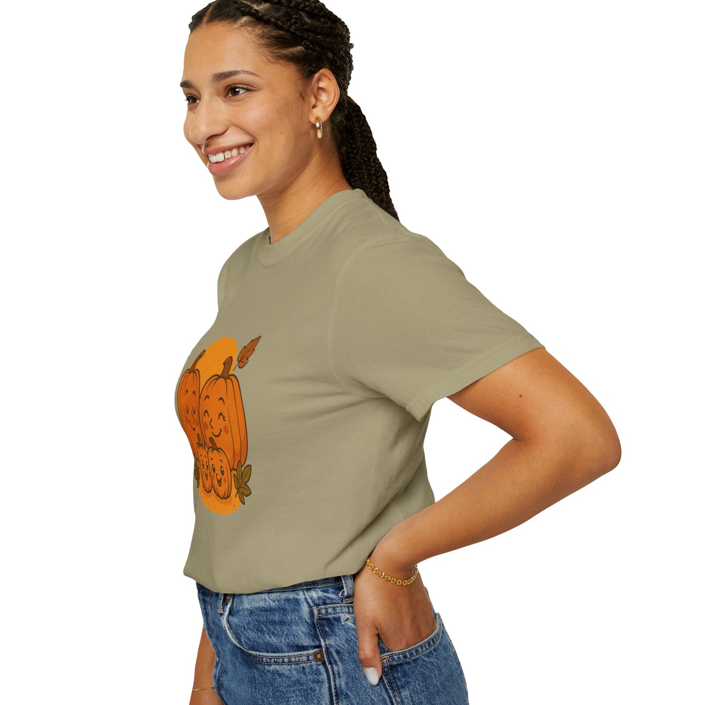 Cute Pumpkin Family T-Shirt with Two Baby Pumpkin – Fall Harvest Graphic Tee, Autumn Thanksgiving Shirt