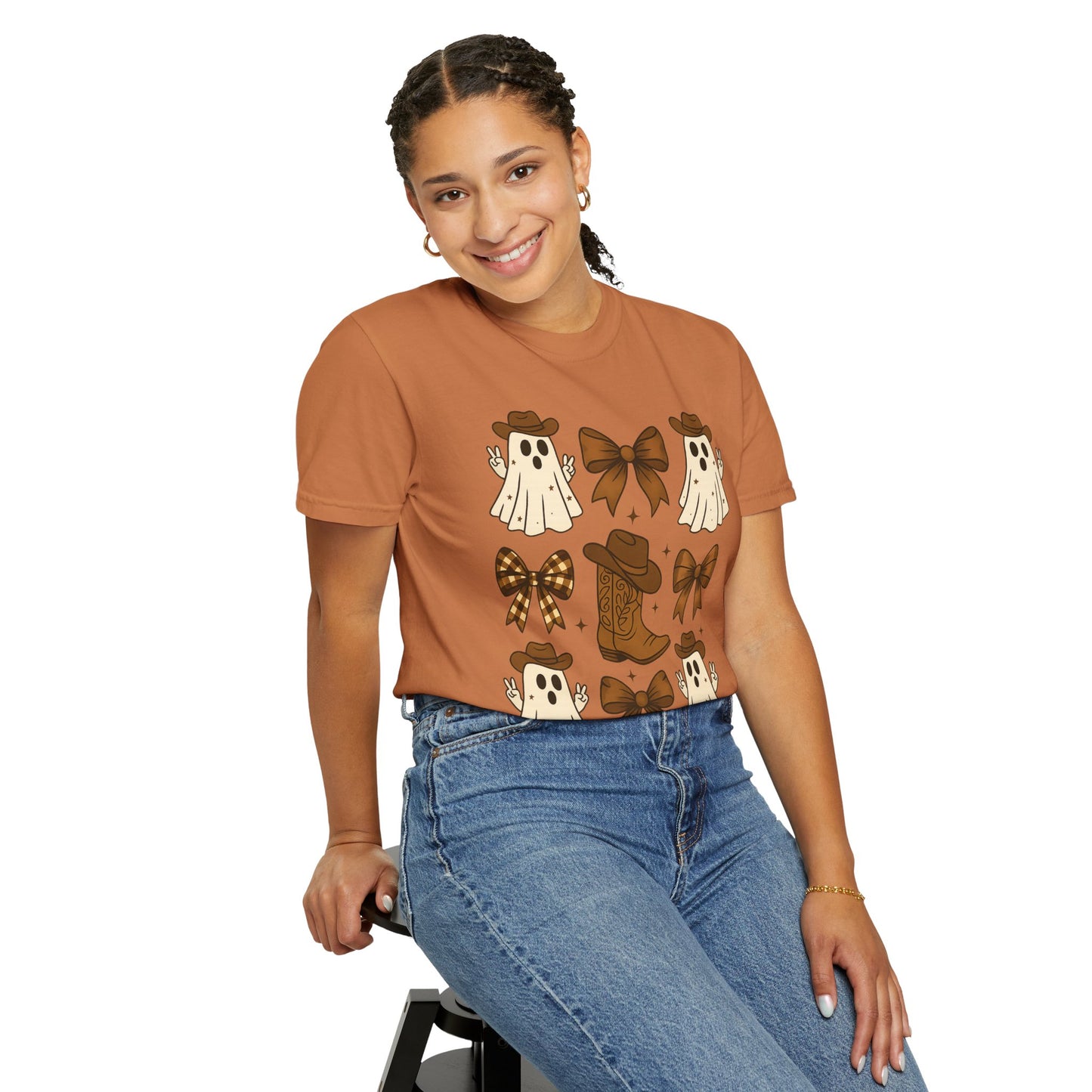 Halloween Coquette Cowboy Ghost T-shirt, Funny Ghost Cowboy Tee, Western Halloween Shirt,Spooky Fall Shirt,Country Girl Gift