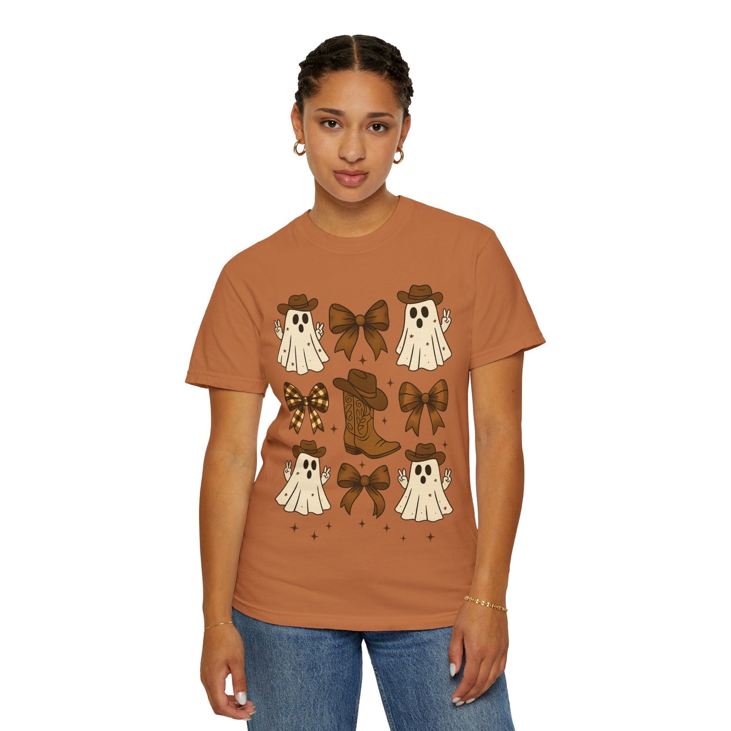 Halloween Coquette Cowboy Ghost T-shirt, Funny Ghost Cowboy Tee, Western Halloween Shirt,Spooky Fall Shirt,Country Girl Gift