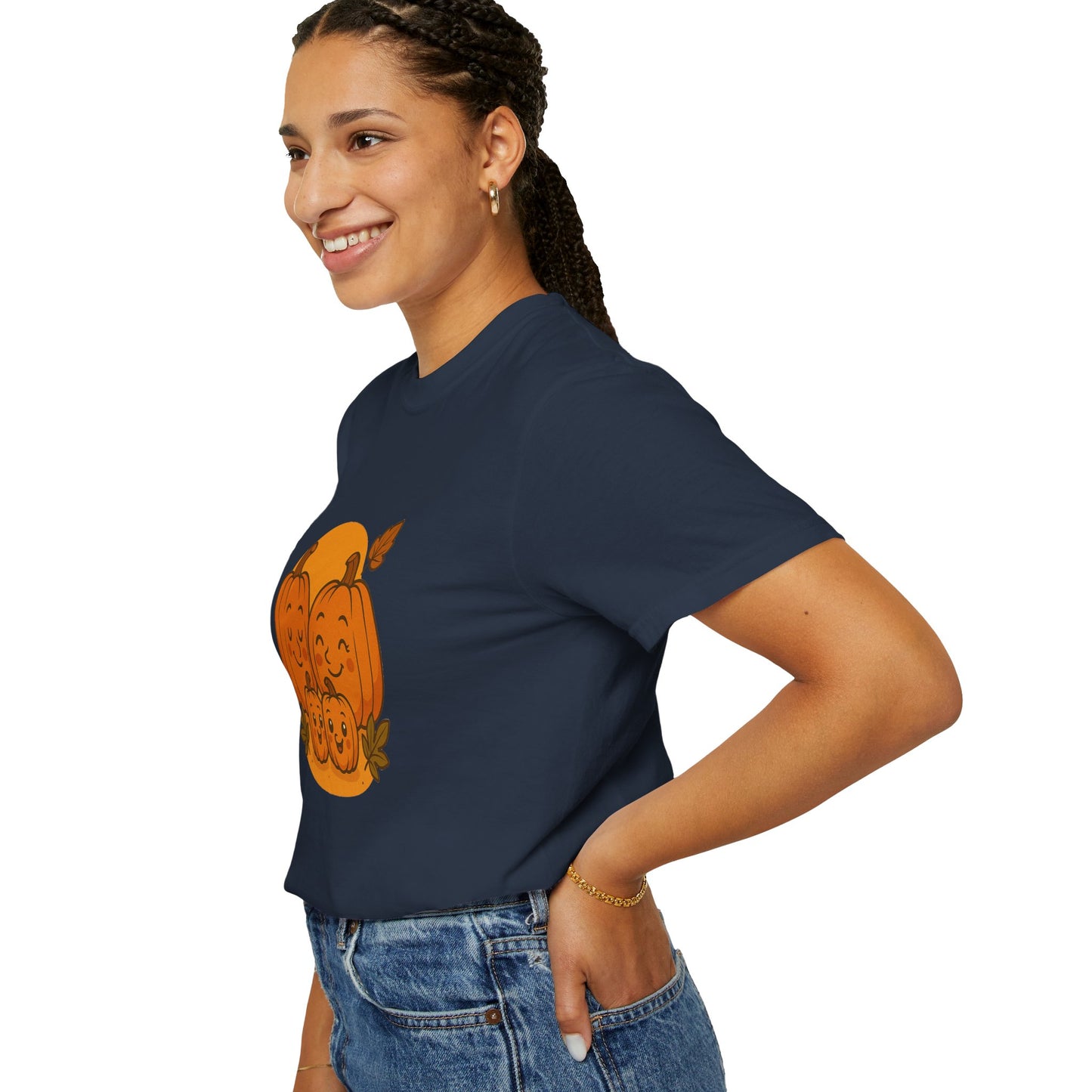 Cute Pumpkin Family T-Shirt with Two Baby Pumpkin – Fall Harvest Graphic Tee, Autumn Thanksgiving Shirt