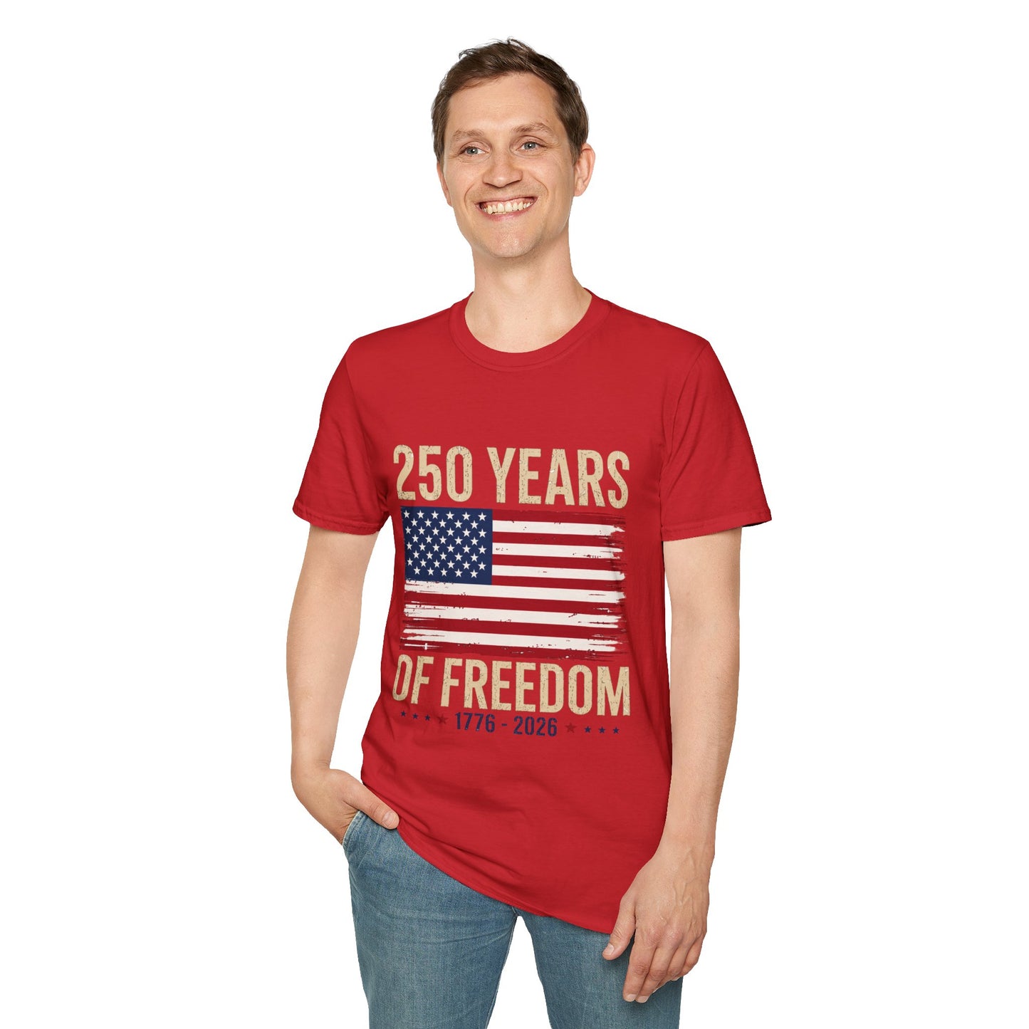 250 Years of Freedom T-Shirt | 1776–2026 American Flag Anniversary Tee