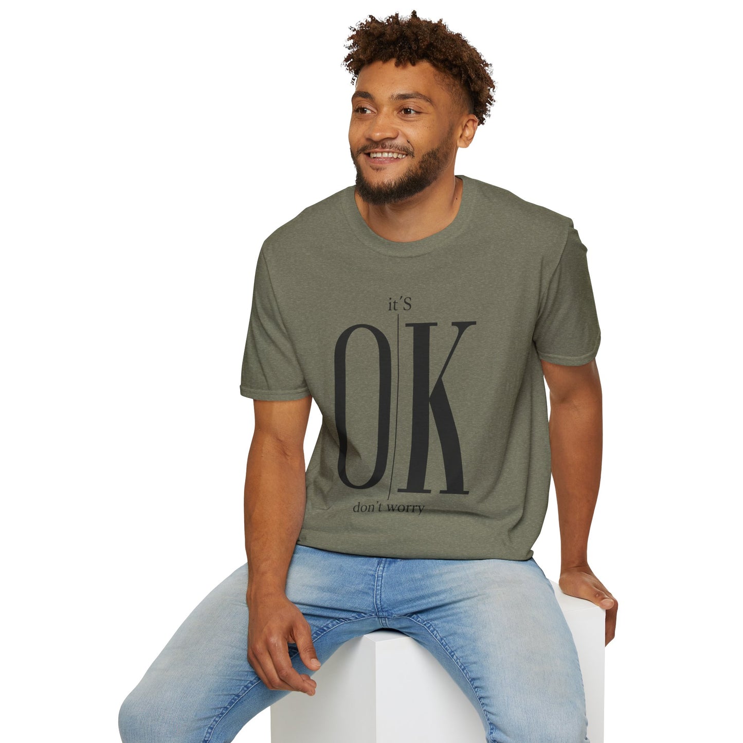 Minimalist “It’s OK Don’t Worry” T-Shirt – Motivational Graphic Tee, Positive Mental Health Shirt, Anxiety Awareness Unisex Top