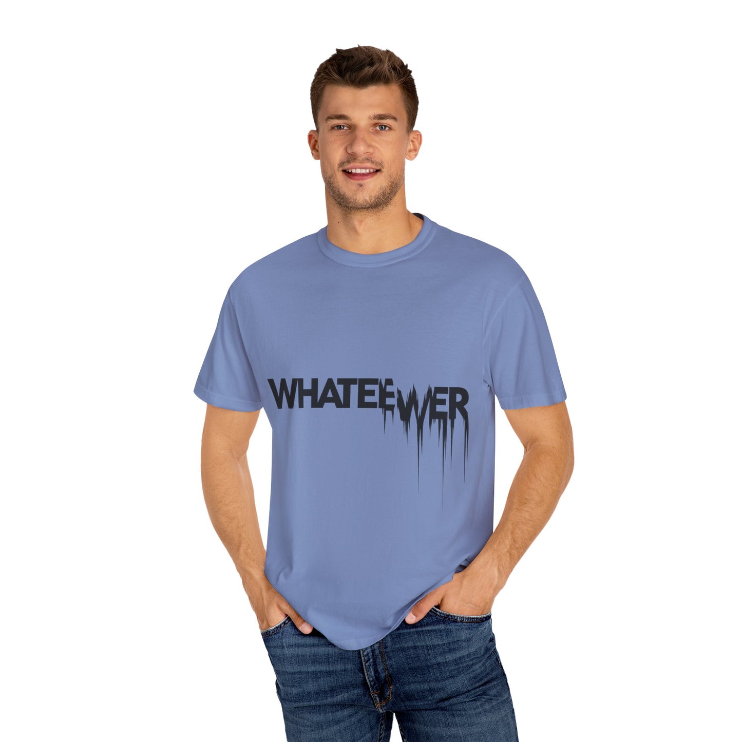 Edgy “WHATEVER” T-Shirt – Distorted Grunge Typography Tee
