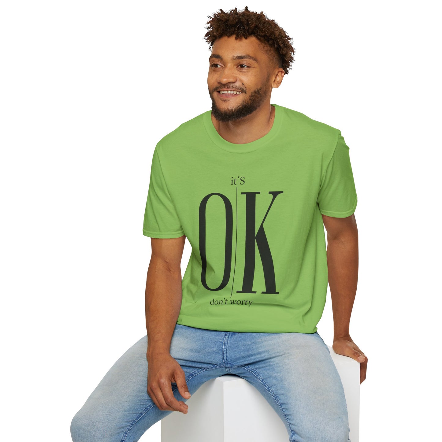 Minimalist “It’s OK Don’t Worry” T-Shirt – Motivational Graphic Tee, Positive Mental Health Shirt, Anxiety Awareness Unisex Top