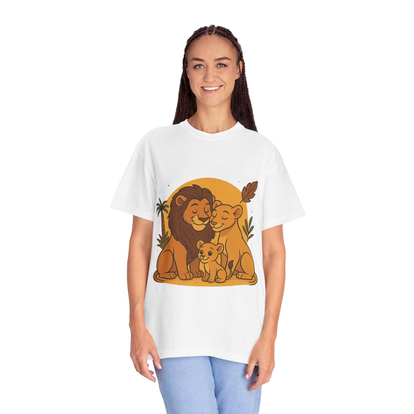 Lion Family T-Shirt – Mom, Dad & 1 Cub | Lion Pride Family Design | Mufasa| Cute Safari Jungle Tee