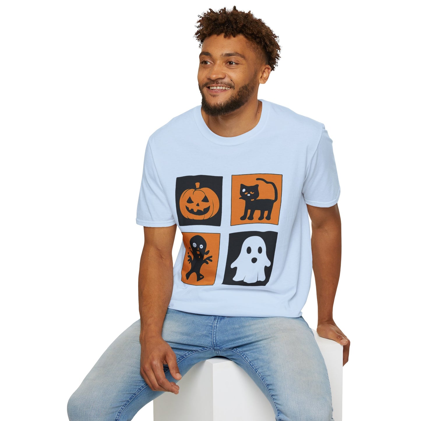 Halloween T-Shirt – Pumpkin, Black Cat, Ghost & Zombie Design | Spooky Graphic Tee for Men, Women & Kids