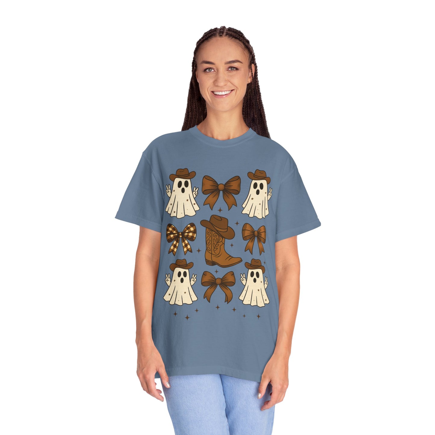 Halloween Coquette Cowboy Ghost T-shirt, Funny Ghost Cowboy Tee, Western Halloween Shirt,Spooky Fall Shirt,Country Girl Gift