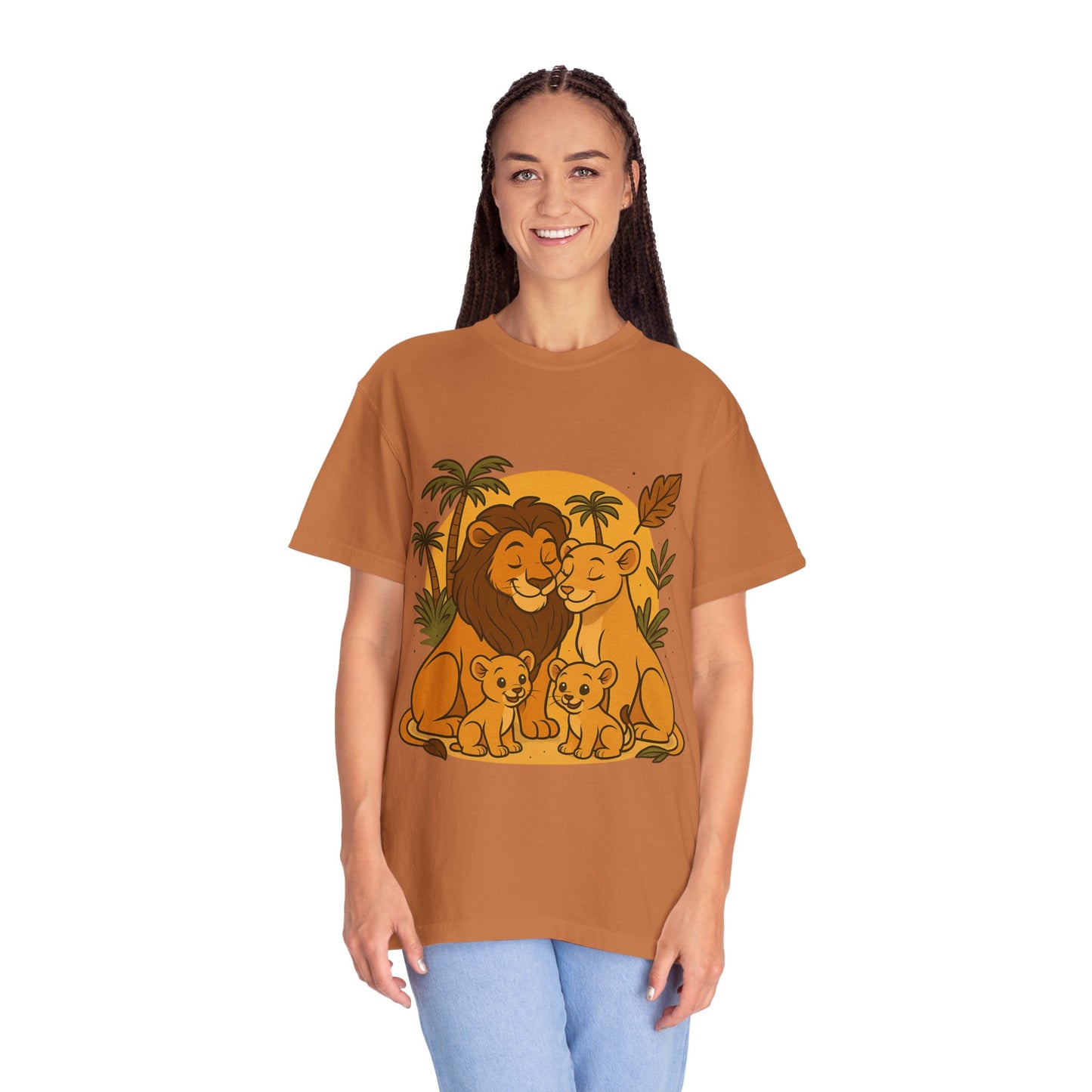 Lion Family T-Shirt – Mom, Dad & 2 Cub | Lion Pride Family Design | Mufasa| Cute Safari Jungle Tee
