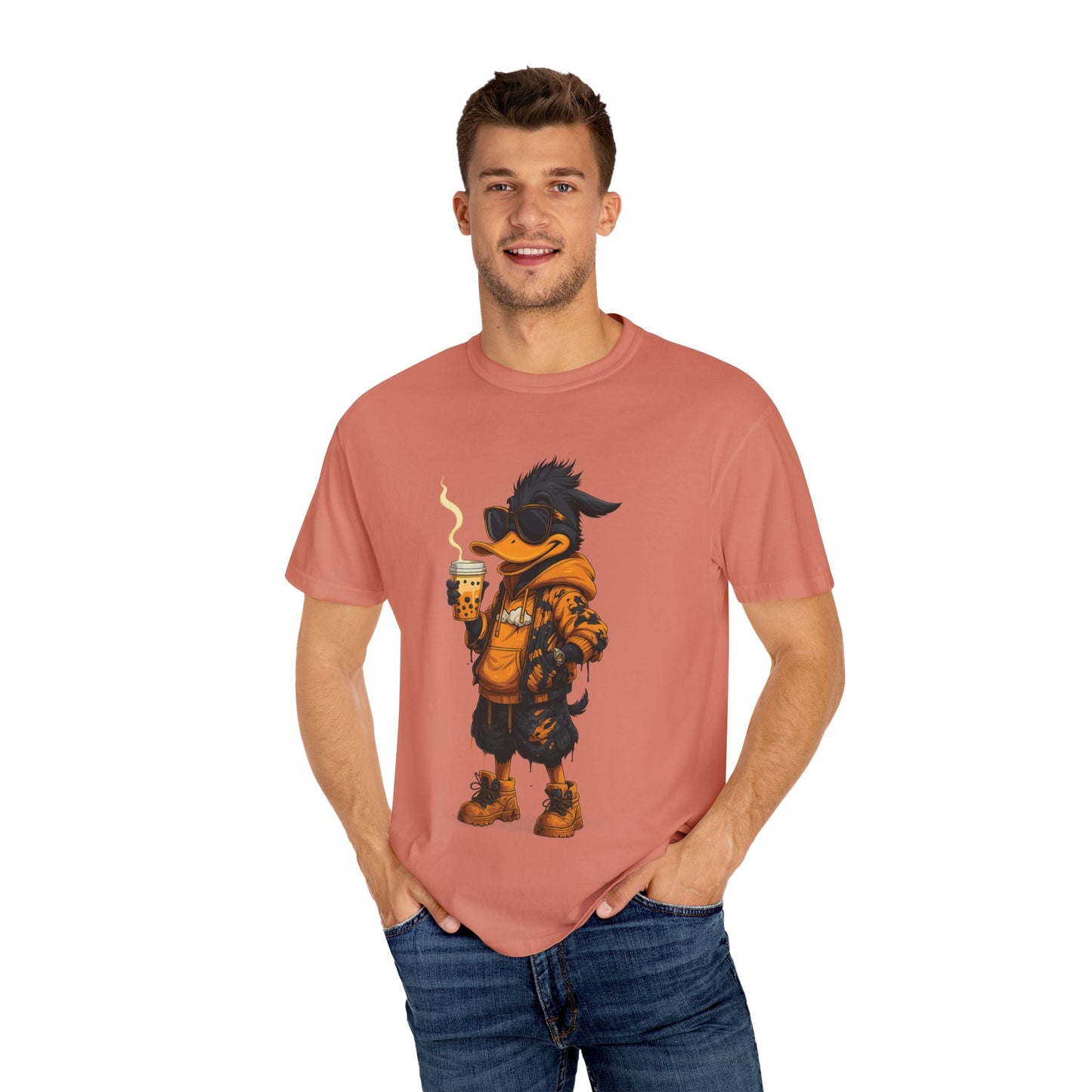 Hipster Duck T-Shirt - Coffee Lover Graphic Tee