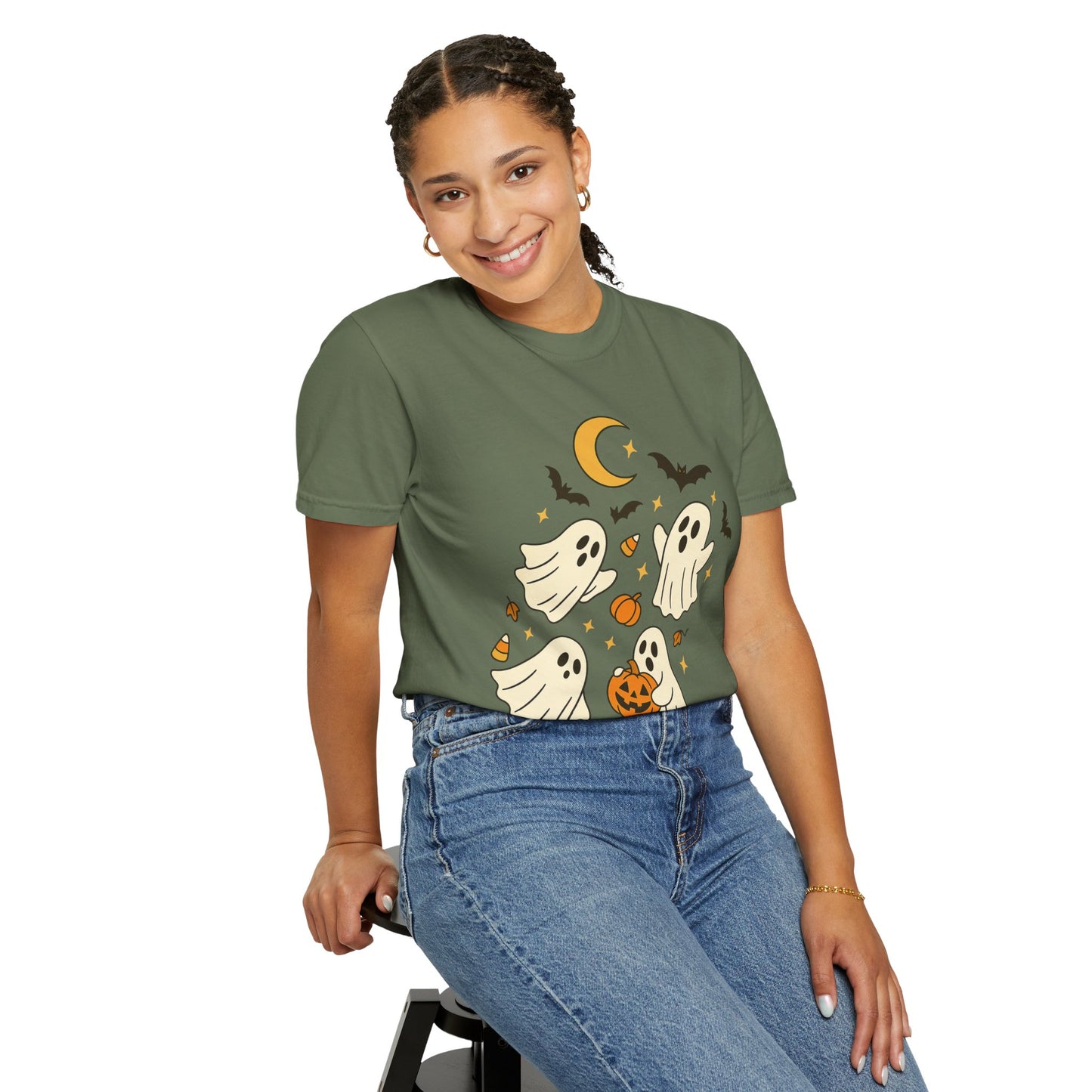Halloween Ghost T-Shirt, Spooky Tee, Unisex Halloween Apparel, Ghost Graphic Shirt, October Festive Clothing