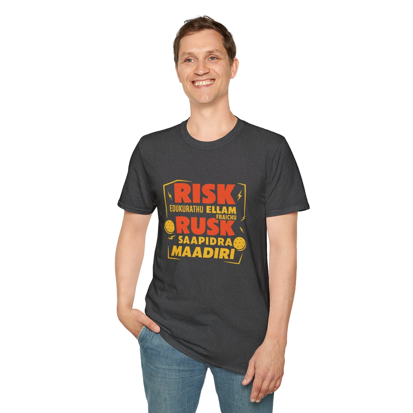 Tamil Comedy T-Shirt | Risk Rusk Vadivelu Quote Tee | South Indian Funny Unisex Shirt