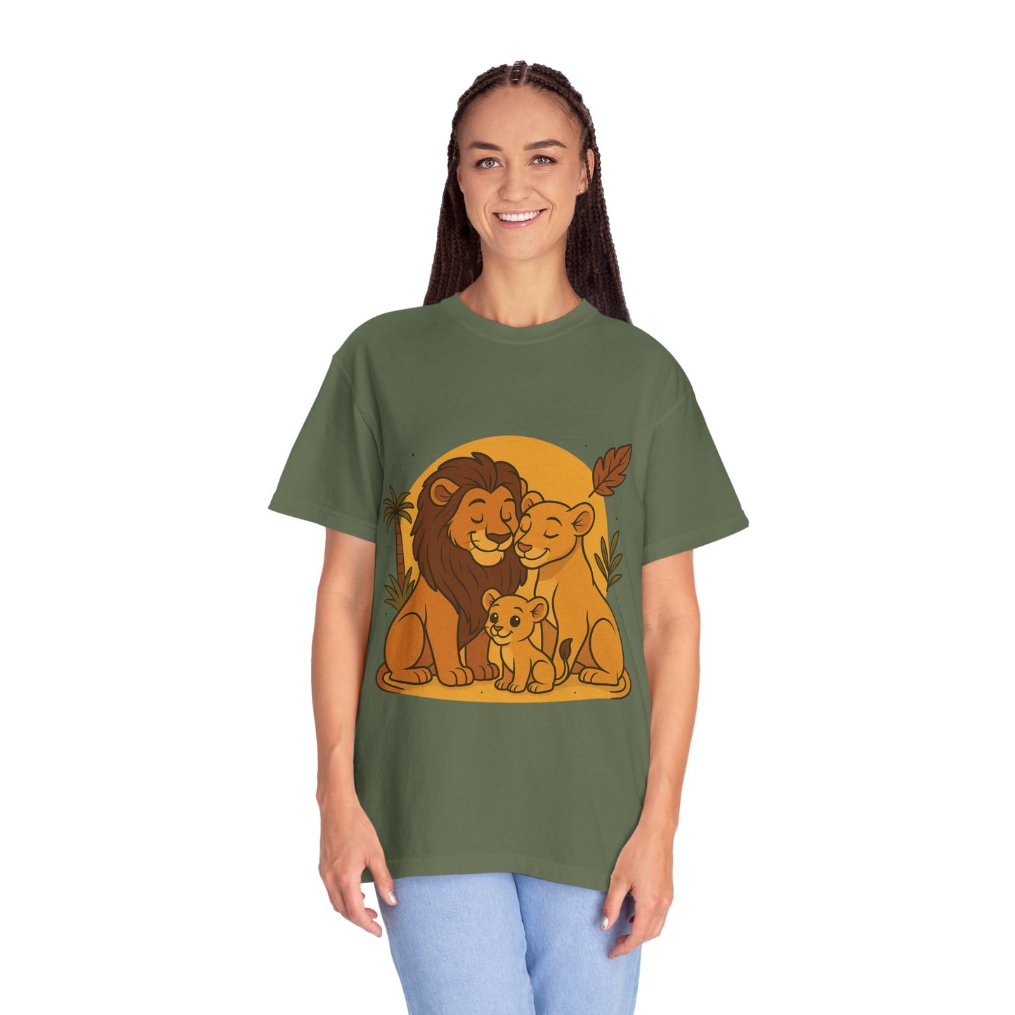 Lion Family T-Shirt – Mom, Dad & 1 Cub | Lion Pride Family Design | Mufasa| Cute Safari Jungle Tee