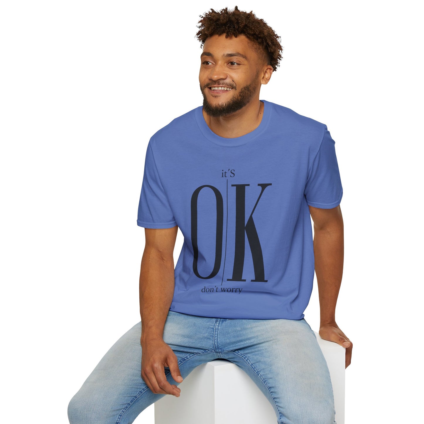 Minimalist “It’s OK Don’t Worry” T-Shirt – Motivational Graphic Tee, Positive Mental Health Shirt, Anxiety Awareness Unisex Top