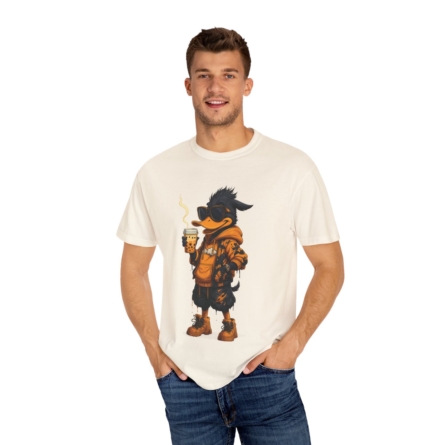 Hipster Duck T-Shirt - Coffee Lover Graphic Tee
