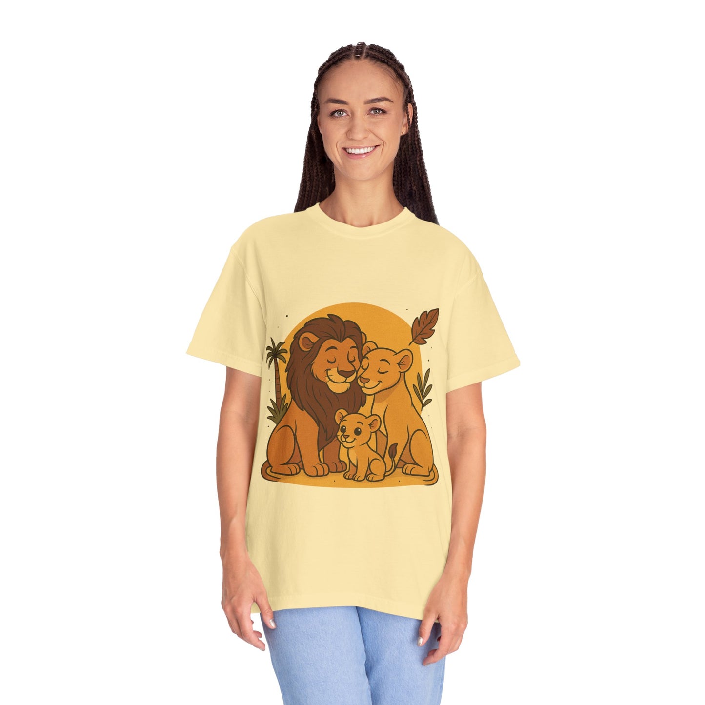 Lion Family T-Shirt – Mom, Dad & 1 Cub | Lion Pride Family Design | Mufasa| Cute Safari Jungle Tee