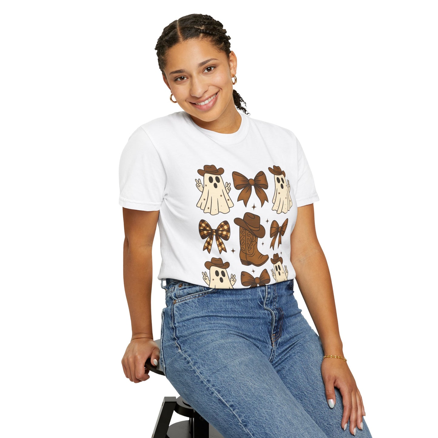 Halloween Coquette Cowboy Ghost T-shirt, Funny Ghost Cowboy Tee, Western Halloween Shirt,Spooky Fall Shirt,Country Girl Gift