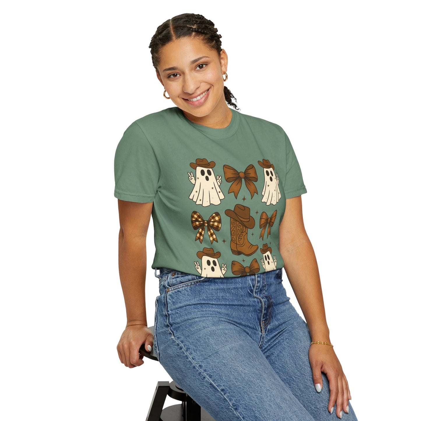 Halloween Coquette Cowboy Ghost T-shirt, Funny Ghost Cowboy Tee, Western Halloween Shirt,Spooky Fall Shirt,Country Girl Gift