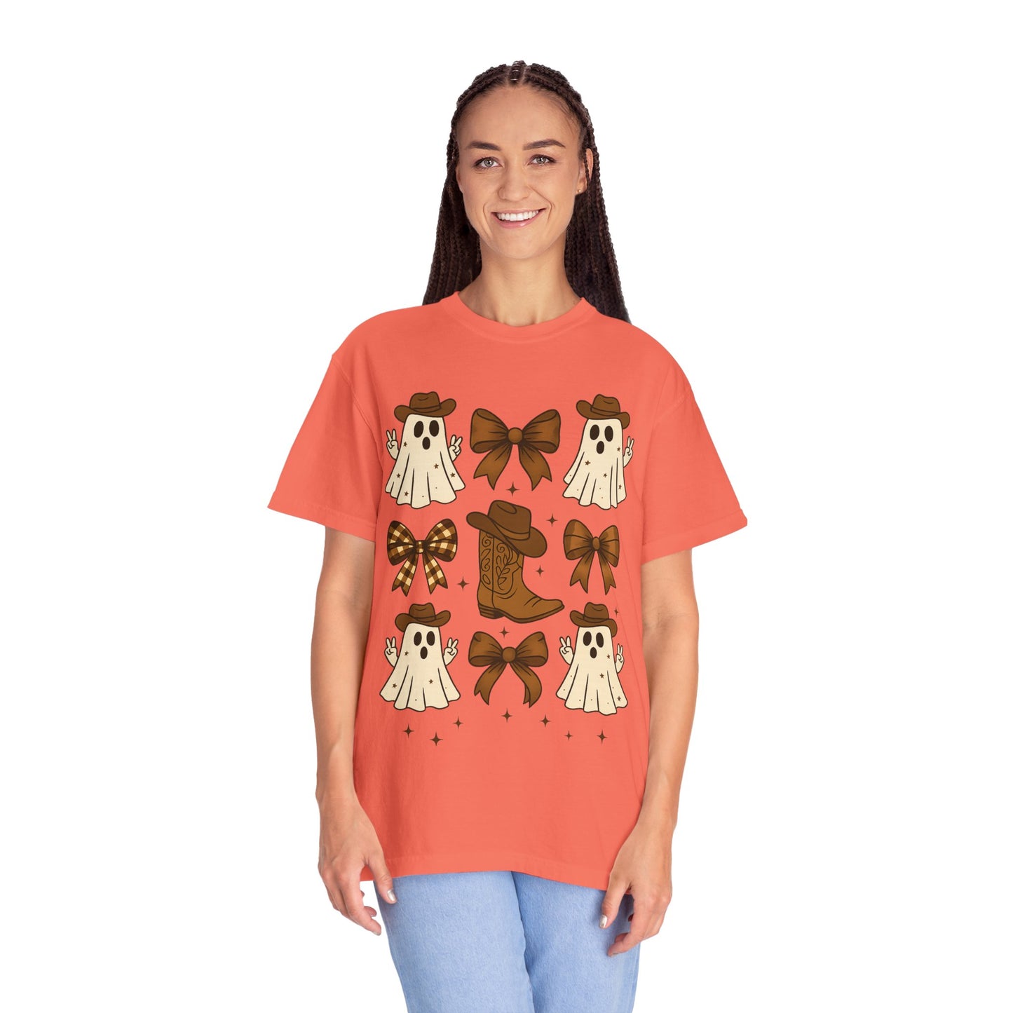 Halloween Coquette Cowboy Ghost T-shirt, Funny Ghost Cowboy Tee, Western Halloween Shirt,Spooky Fall Shirt,Country Girl Gift