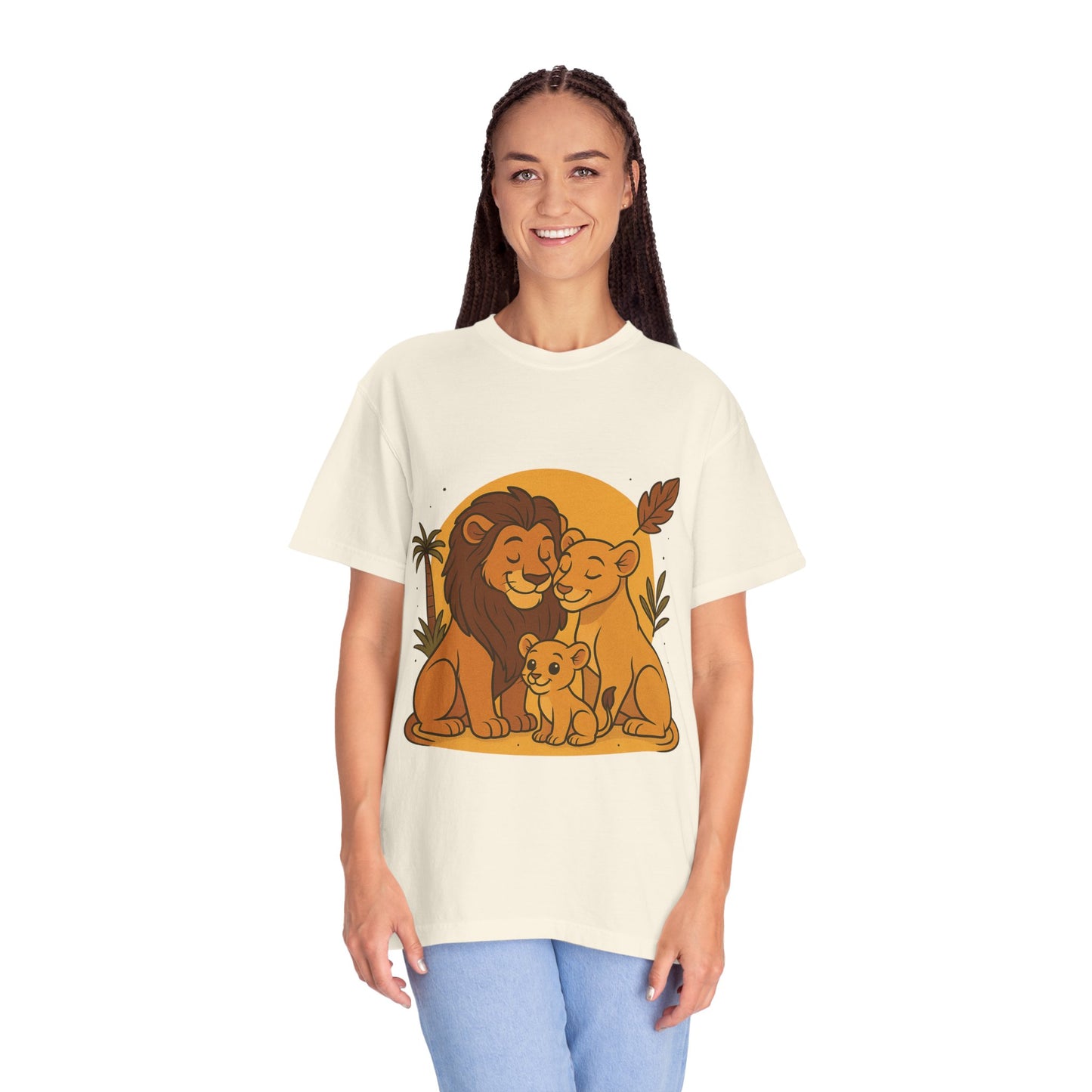 Lion Family T-Shirt – Mom, Dad & 1 Cub | Lion Pride Family Design | Mufasa| Cute Safari Jungle Tee