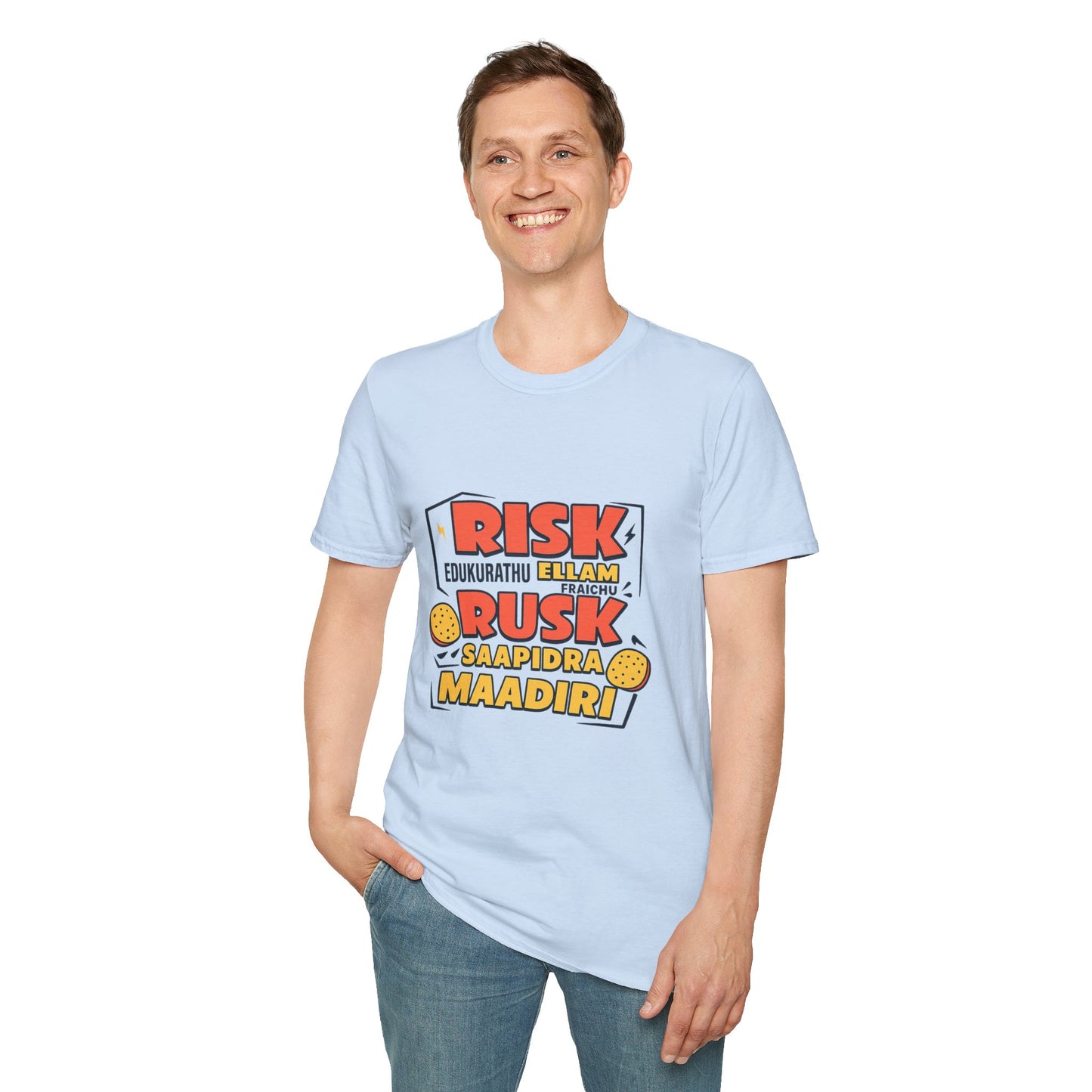 Tamil Comedy T-Shirt | Risk Rusk Vadivelu Quote Tee | South Indian Funny Unisex Shirt