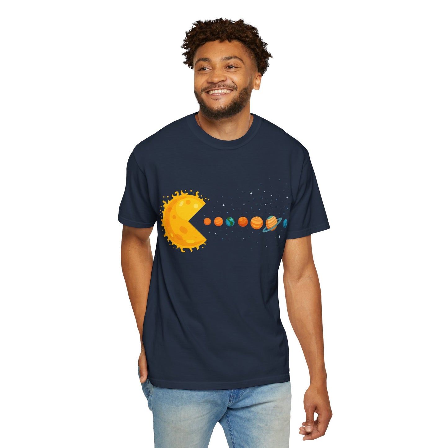 Solar Pac-Man T-Shirt – Funny Space & Planet Graphic Tee