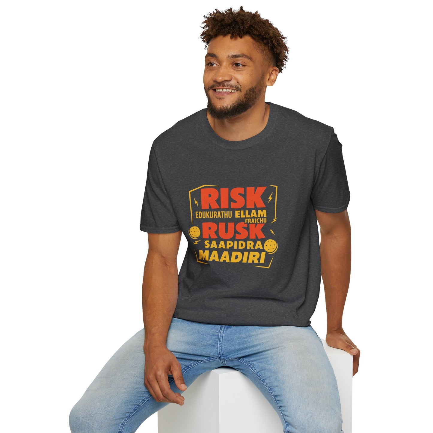 Tamil Comedy T-Shirt | Risk Rusk Vadivelu Quote Tee | South Indian Funny Unisex Shirt