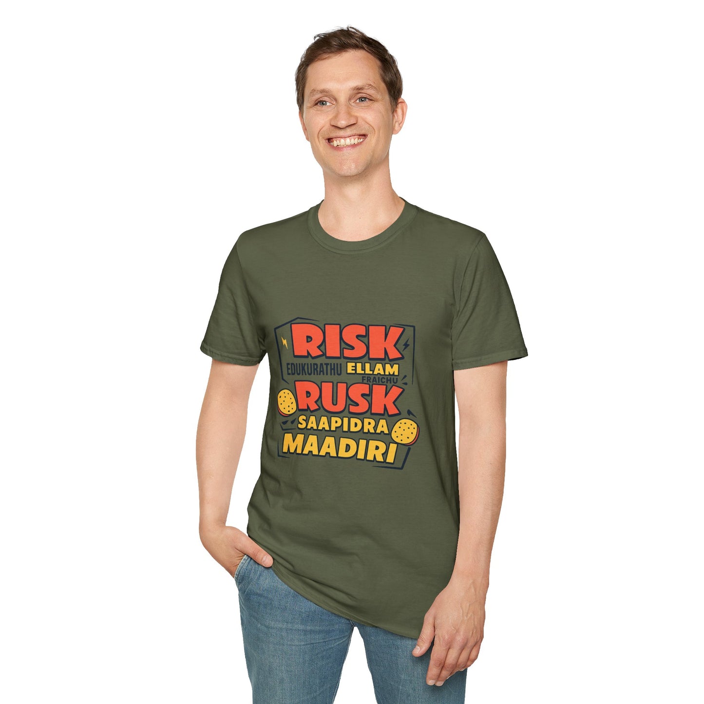 Tamil Comedy T-Shirt | Risk Rusk Vadivelu Quote Tee | South Indian Funny Unisex Shirt