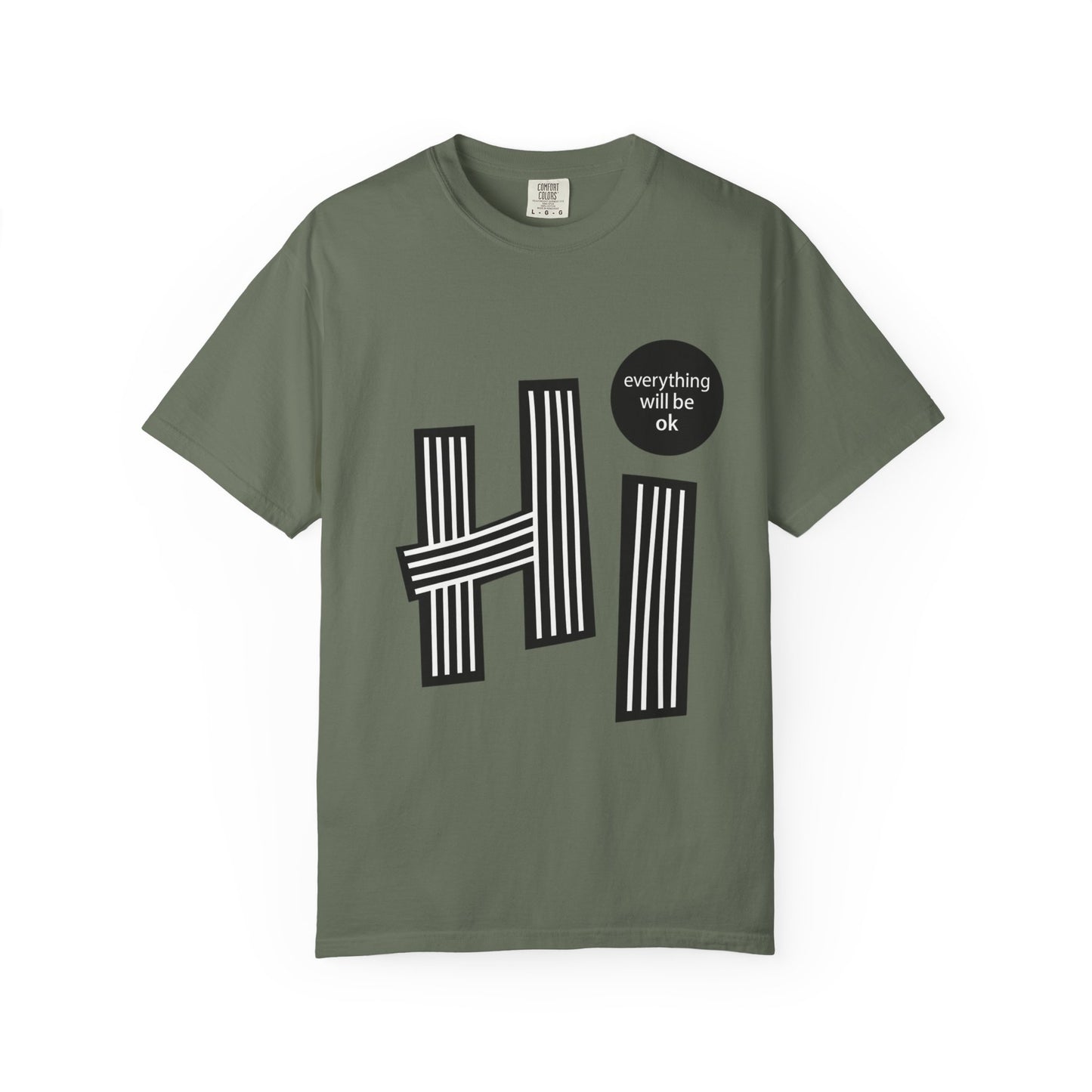 Positive Vibes T-Shirt - Hi Typography Tee with Encouraging Quote