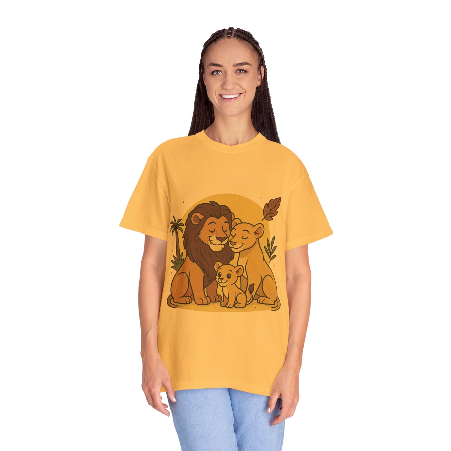 Lion Family T-Shirt – Mom, Dad & 1 Cub | Lion Pride Family Design | Mufasa| Cute Safari Jungle Tee