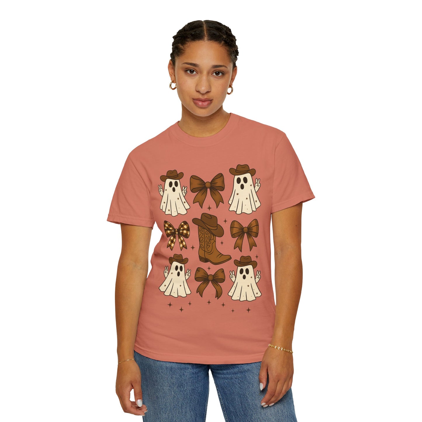 Halloween Coquette Cowboy Ghost T-shirt, Funny Ghost Cowboy Tee, Western Halloween Shirt,Spooky Fall Shirt,Country Girl Gift