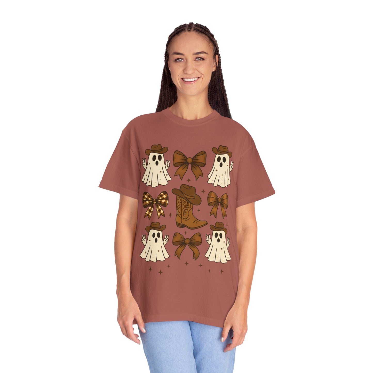 Halloween Coquette Cowboy Ghost T-shirt, Funny Ghost Cowboy Tee, Western Halloween Shirt,Spooky Fall Shirt,Country Girl Gift