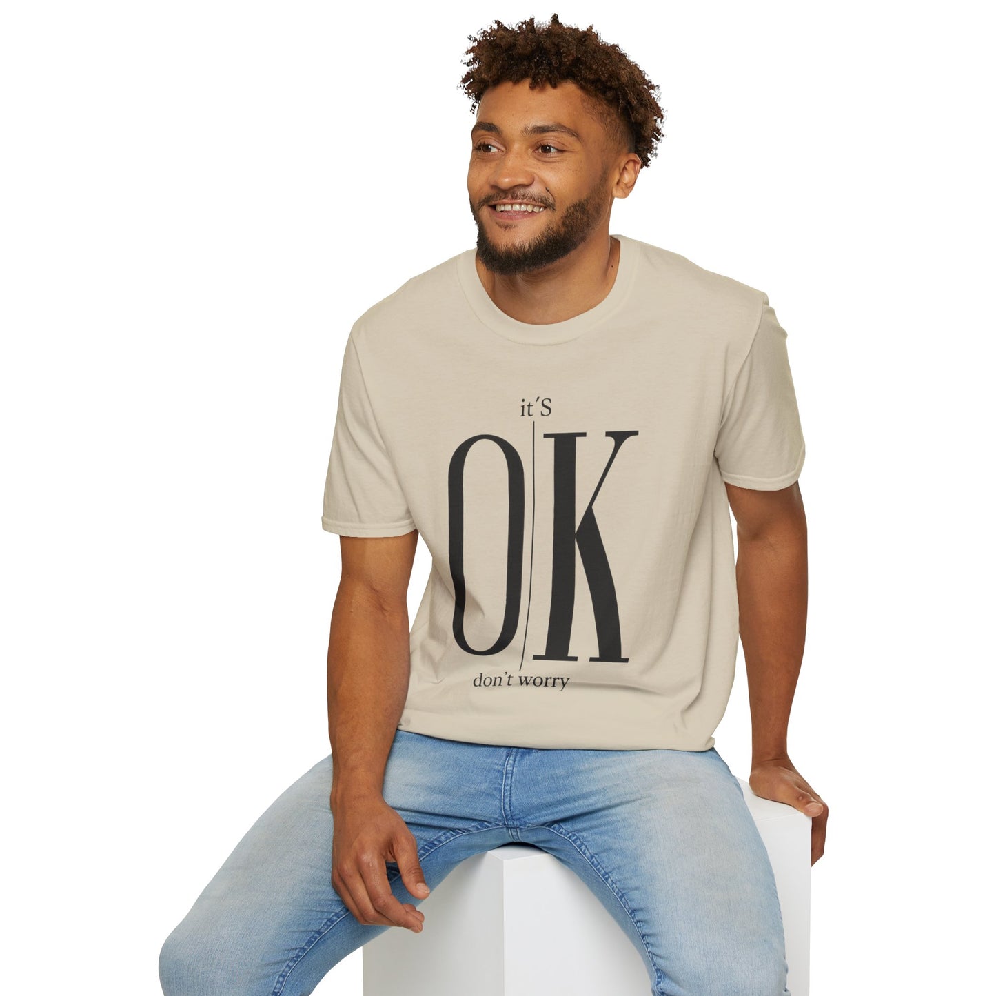 Minimalist “It’s OK Don’t Worry” T-Shirt – Motivational Graphic Tee, Positive Mental Health Shirt, Anxiety Awareness Unisex Top