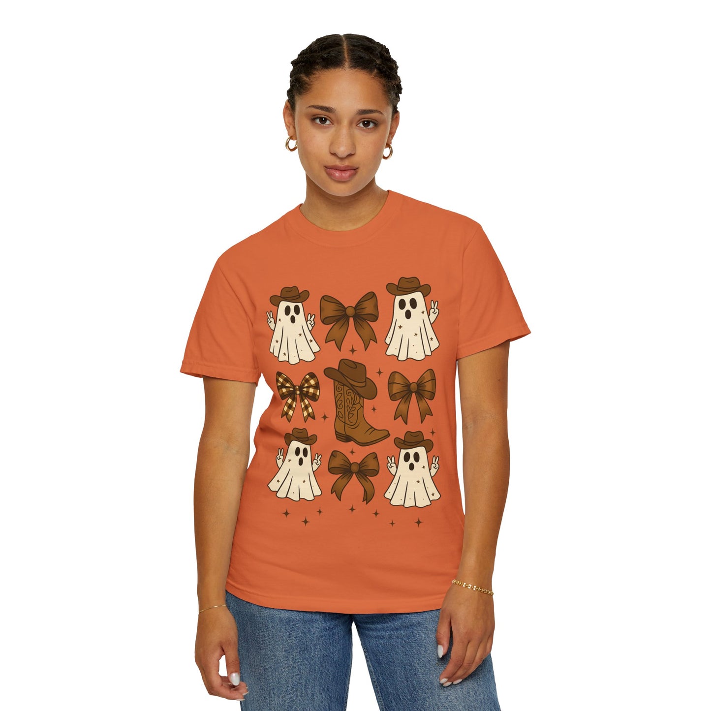 Halloween Coquette Cowboy Ghost T-shirt, Funny Ghost Cowboy Tee, Western Halloween Shirt,Spooky Fall Shirt,Country Girl Gift