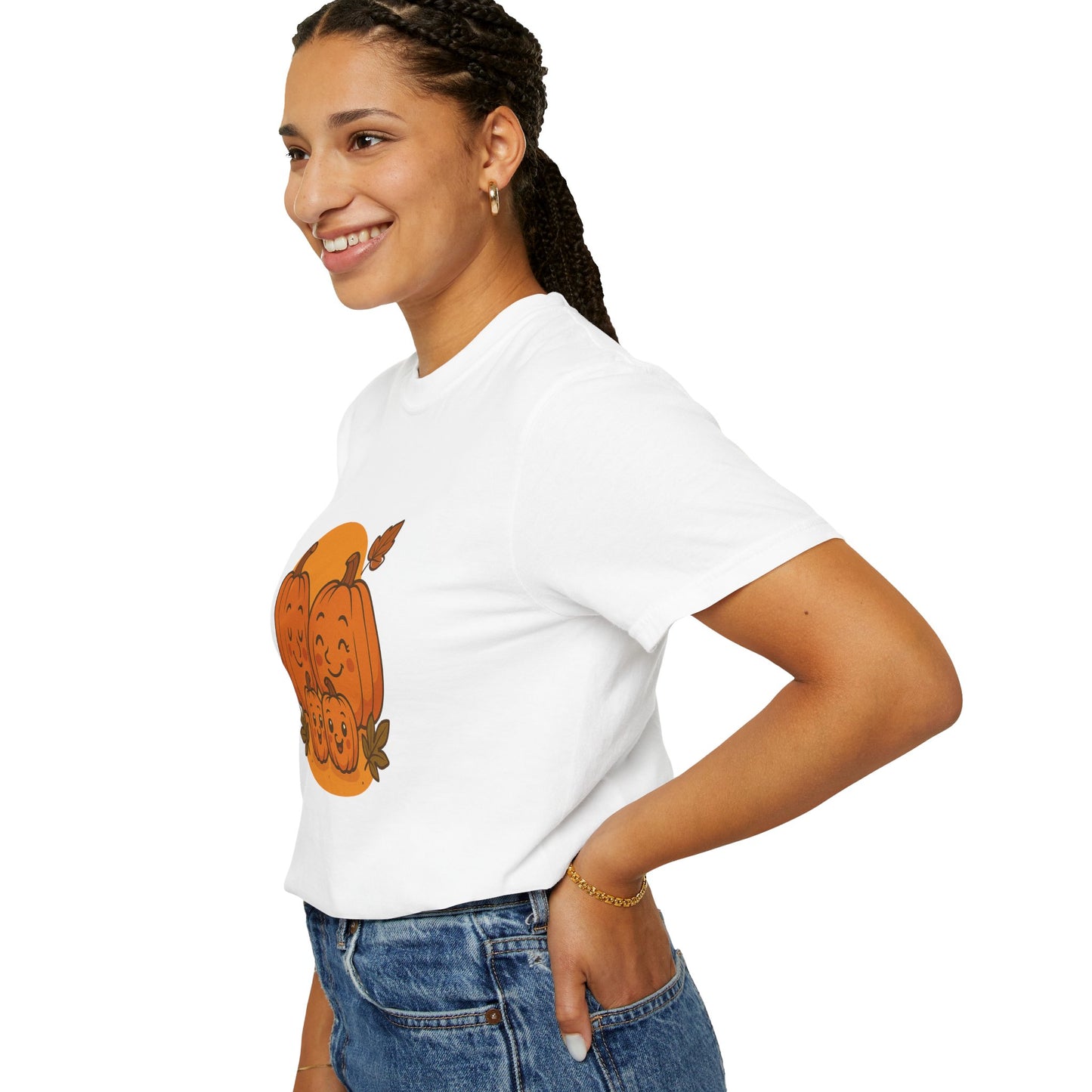 Cute Pumpkin Family T-Shirt with Two Baby Pumpkin – Fall Harvest Graphic Tee, Autumn Thanksgiving Shirt