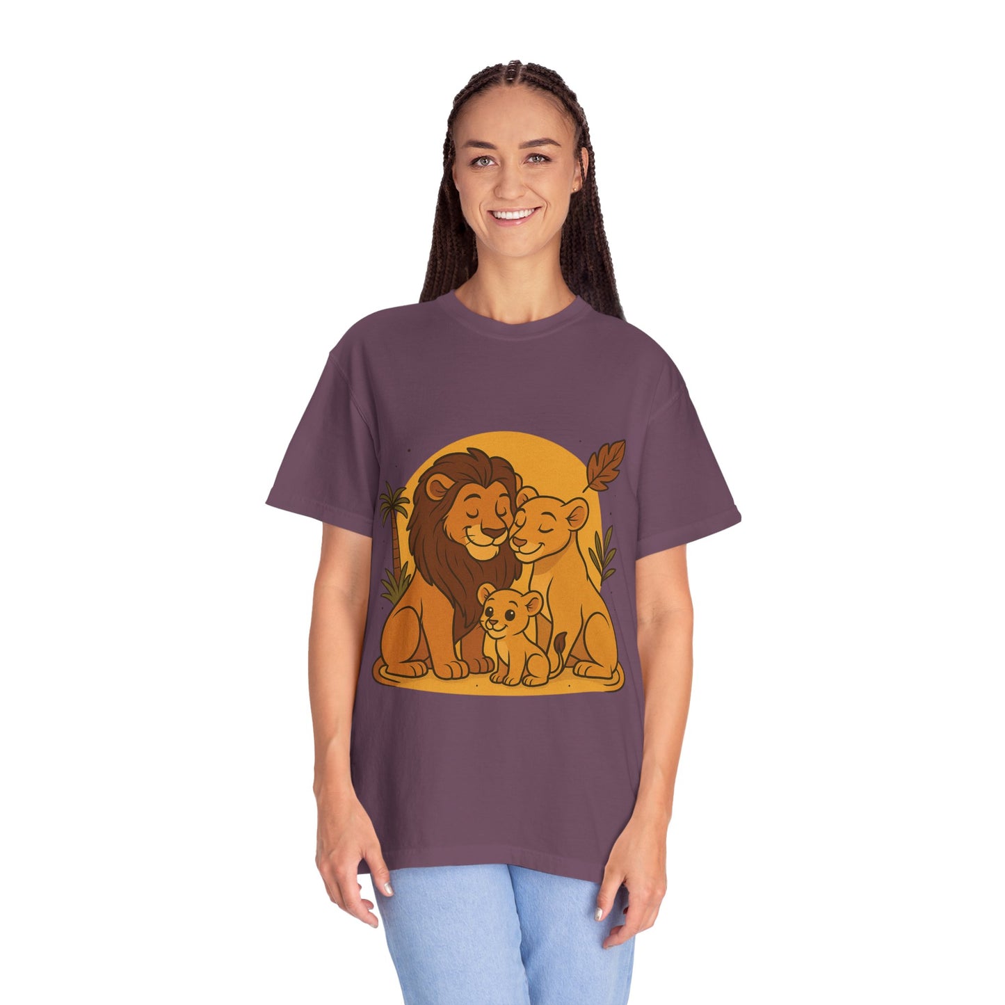 Lion Family T-Shirt – Mom, Dad & 1 Cub | Lion Pride Family Design | Mufasa| Cute Safari Jungle Tee
