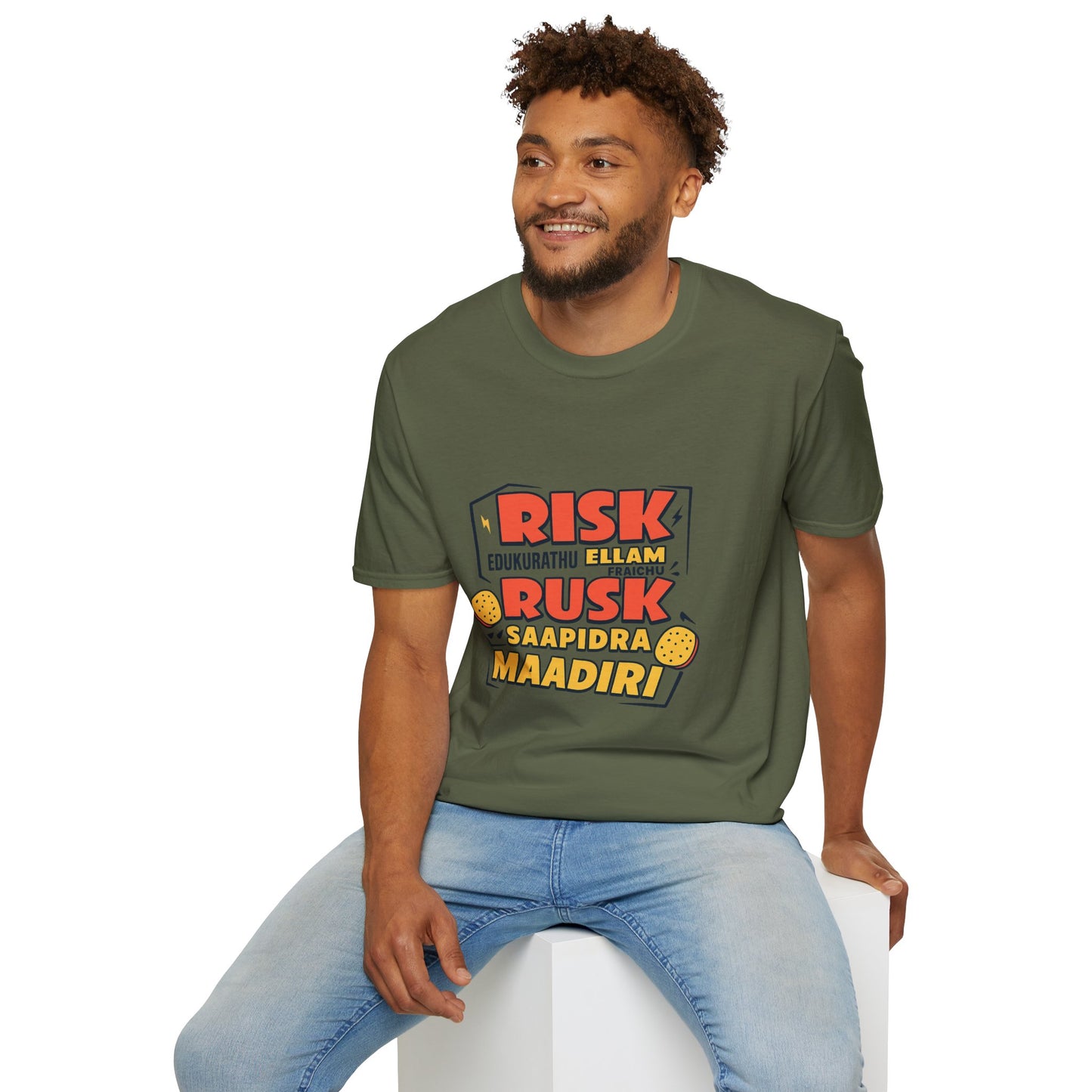 Tamil Comedy T-Shirt | Risk Rusk Vadivelu Quote Tee | South Indian Funny Unisex Shirt