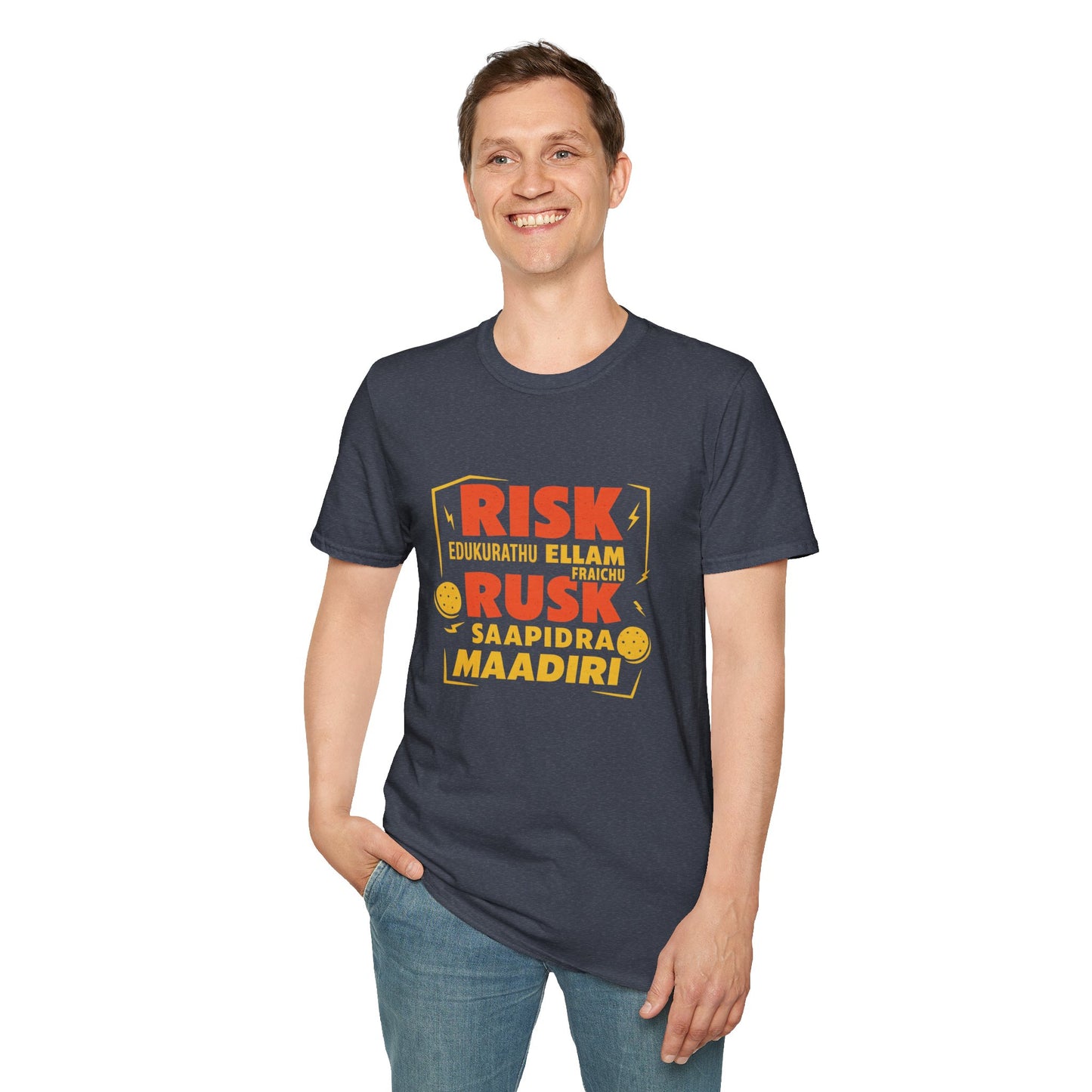 Tamil Comedy T-Shirt | Risk Rusk Vadivelu Quote Tee | South Indian Funny Unisex Shirt