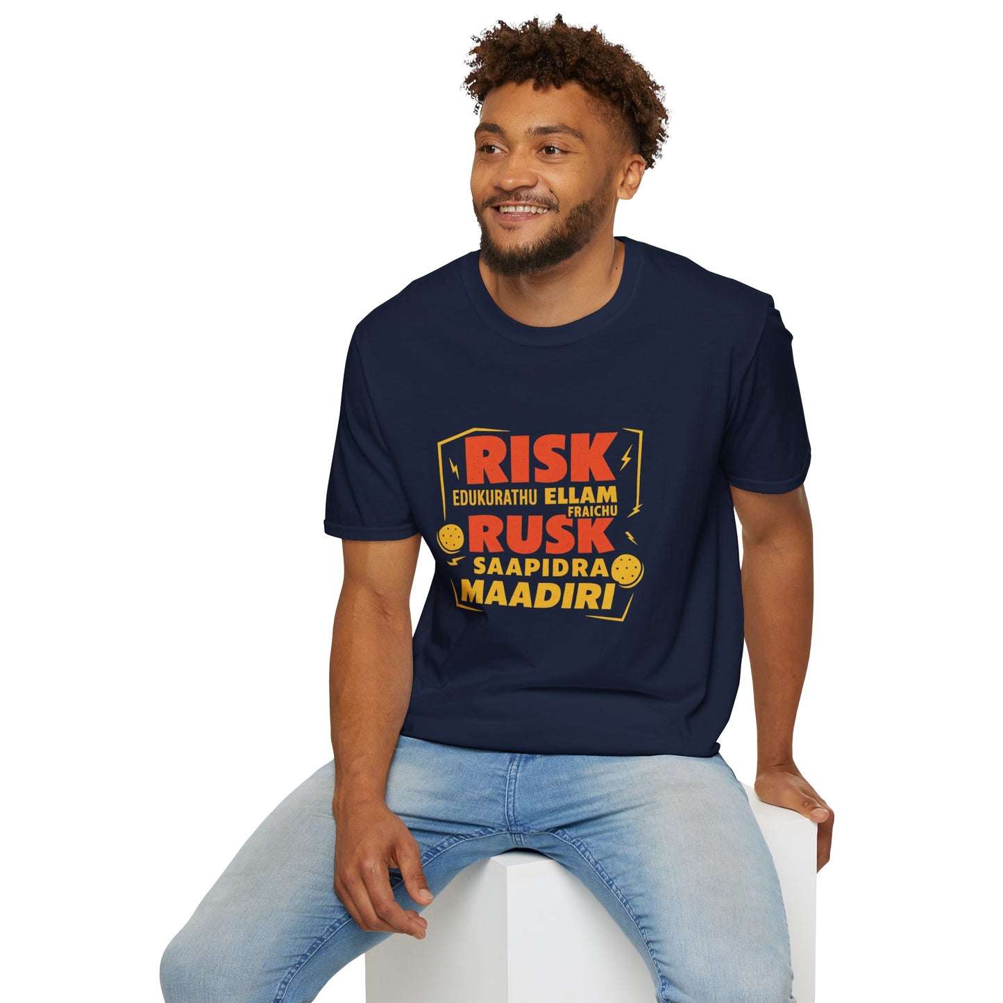 Tamil Comedy T-Shirt | Risk Rusk Vadivelu Quote Tee | South Indian Funny Unisex Shirt
