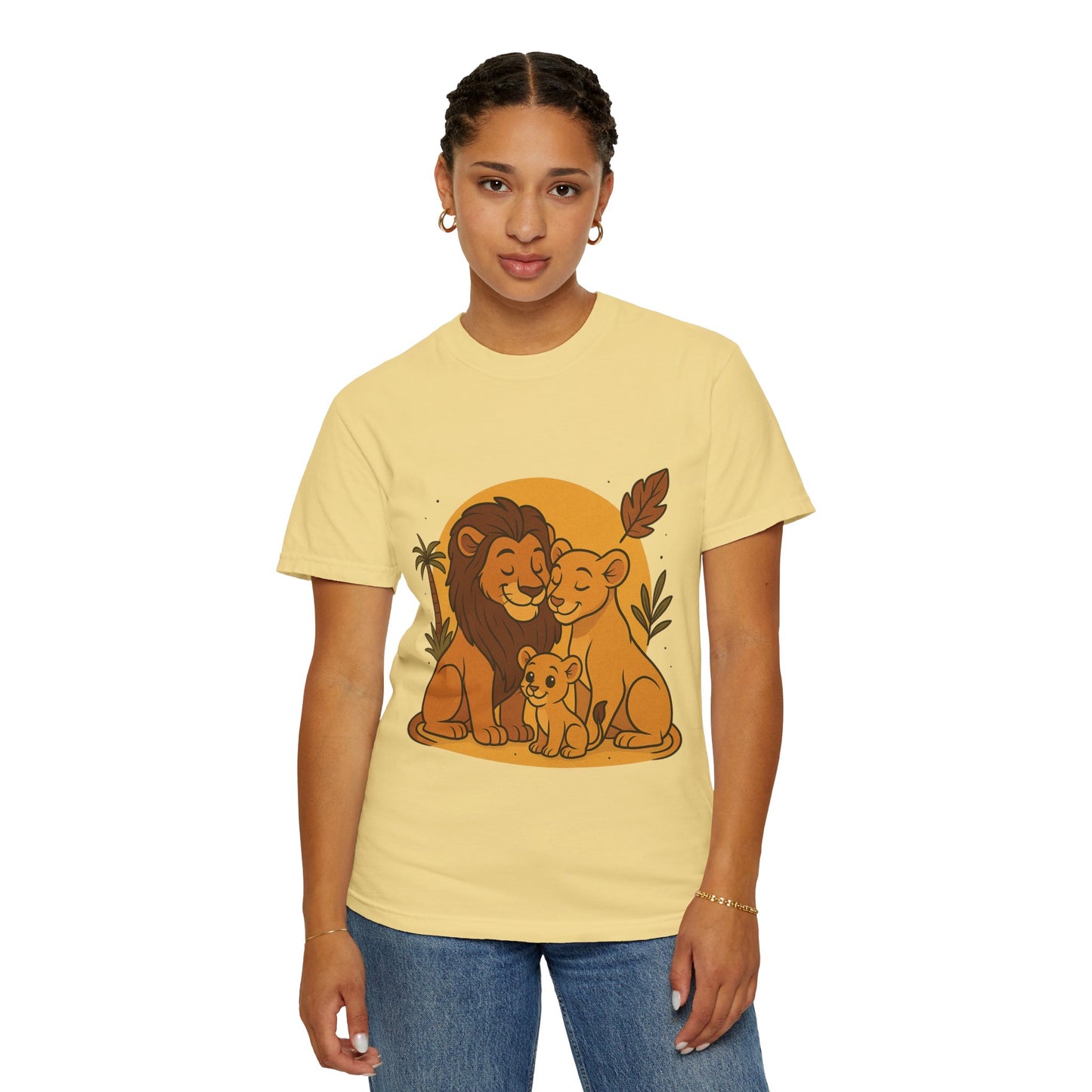 Lion Family T-Shirt – Mom, Dad & 1 Cub | Lion Pride Family Design | Mufasa| Cute Safari Jungle Tee